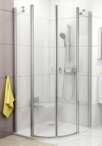 Dušo kabina Ravak Chrome CSKK4-90, blizgiu profiliu, skaidriu stiklu