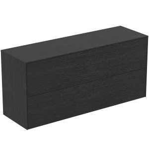 Spintelė Conca praustuvui, 1200x373x550, du stalčiai, push to open, soft close uždarymas, tamsus ąžuolas (tikros medieno