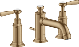Praustuvo maišytuvas AXOR Montreux 30, 3 dalių, su svirtiniu (pop-up) dugno vožtuvu, šlifuotos bronzos spalvos (Brushed Bronze)