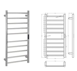 Elektrinis rankšluosčių džiovintuvas BEMETA Laderra, 450x960 mm, 130 W, blizgus