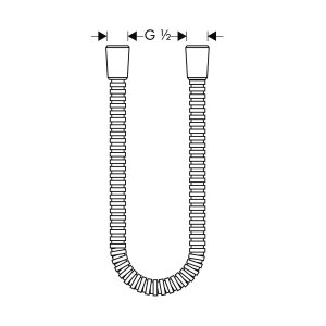 Dušo žarna AXOR ShowerSolutions, 1,25 m, kūginės jungtys, poliruoto juodo chromo (Polished Black Chrome)