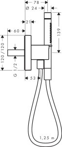Rankinio dušo komplektas AXOR Edge 120/120 2jet, chromo spalvos 