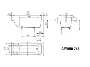 Vonia Cayono 748 160x70, easy clean danga, full danga antislip