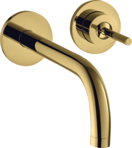Praustuvo maišytuvas AXOR Uno 225 mm, 2 dalių, iš sienos, poliruoto aukso spalvos (Polished Gold Optic)