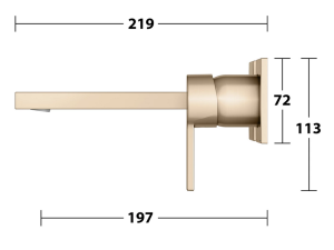 Praustuvo maišytuvas iš sienos  Edition11, 2 dalių, snapas 197mm, spalva - šlifuota bronza (brushed bronze)