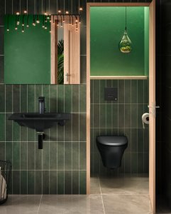 Pakabinamas unitazas GUSTAVSBERG Estetic su dangčiu, su soft-close mechanizmu lėtam užsidarymui ir lengvo nuėmimo funkcija, juodas matinis, „Ceramicplus” danga