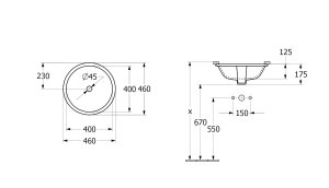 Praustuvas VILLEROY&BOCH Architectura 400x400 montuojamas iš apačios