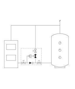 Pamaišymo mazgas LK Armatur ThermoMat 2.0 LK 810; 60°C; Su Grundfos UPM3 cirkuliaciniu siurbliu