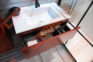 Praustuvas integruotas su stalviršiu Balteco Grada 1400x500mm centre didelis dubuo