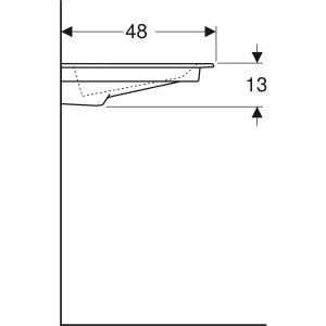 Baldinis praustuvas Geberit One 120X48 cm, su skyle maišytuvui