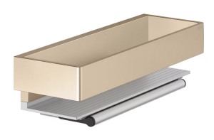 Dušo krepšelis Edition11 su stiklo valikliu, tvirtinamas prie sienos, brushed bronze