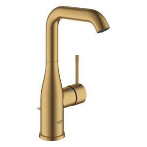 Praustuvo maišytuvas GROHE Essence New L dydis, su dugno vožtuvu, matinė aukso spalva (Brushed Cool Sunrise)
