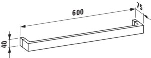 Rankšluosčių laikiklis Laufen KARTELL Rail 600x75x40 mm, plastikas, spalva - dūmo pilka