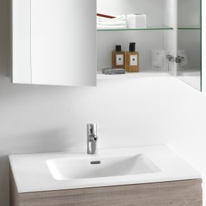 Spintelė su praustuvu Laufen PRO S 800x500x545 mm, plonas "slim" praustuvas, 2 stalčiai,  spintelės spalva - balta blizgi
