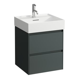 Spintelė praustuvui Laufen LANI, matmenys: 480x450x515mm, 2 stalčiai, tinka baldinio praustuvo modeliui H810081, H817431, H810332, spalva - Traffic Grey