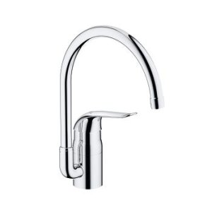 Plautuvės maišytuvas GROHE Euroeco aukšta svirtimi, chromo spalvos 