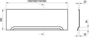 Priekinė vonios panelė Ravak 180 cm