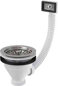 Plautuvės ventilis Alcadrain A38  6/4", su nerūdijančio plieno grotelėmis ir perpylimu