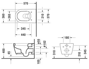 Pakabinamas unitazo puodas Duravit Me by Starck, bakelis į komplektą neįeina