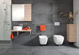Pusaukštė spintelė Jika CUBITO 320x810 mm, 1 durelės, lankstai dešinėje, 2 lentynėlės, spalva - balta