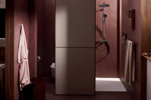 Termostatinė dušo sistema HANSGROHE Raindance Alive S Puro 300, 1 srovės, EcoSmart, spalva - šlifuoto juodo chromo (brushed black chrome)