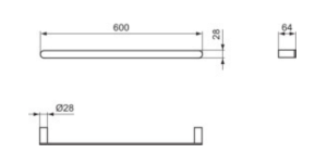 Rakšluosčių kabykla Ideal Standard Conca, 600x64x28vmm, spalva chromas