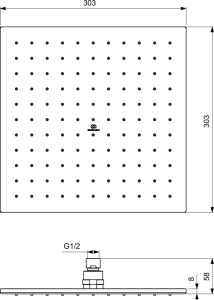 Dušo galva Ideal Standard Idealrain Square, 300x300mm