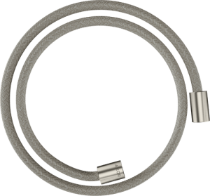Dušo žarna AXOR ShowerSolutions, tekstilinė, 1,25 m, cilindrinės jungtys, nerūdijančio plieno spalvos (Stainless Steel Optic)