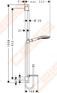 Dušo komplektas HANSGROHE Raindance Select E 120 3jet / Unica S Puro 0,90 m