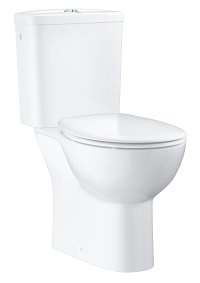 Pastatomas WC unitazas GROHE Bau Ceramic su lėto nusileidimo dangčiu, horizontaliu pajungimu, šoniniu įvadu