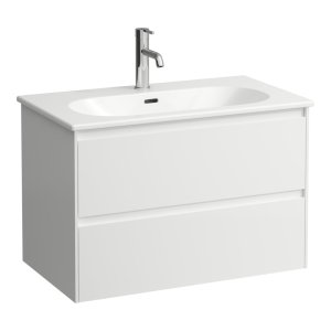 Spintelė su praustuvu Laufen LUA 800x455x525 mm, 2 stalčiai, spintelės spalva - balta matinė