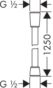 Dušo žarna AXOR ShowerSolutions, 1,25 m, metalo efektas, kūginės jungtys, nerūdijančio plieno spalvos (Stainless Steel Optic)