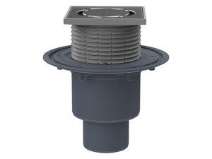 Trapas vidaus patalpoms DN50/75/110 vertikalus su sausu sifonu "Primus blue", 123x123mm/115x115mm