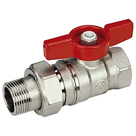 Žalvarinis chromuotas (matinis) GIACOMINI R259D rutulinis ventilis su išardoma jungtimi Dn1.1/4"