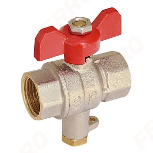 Žalvarinis chromuotas (matinis) rutulinis ventilis su vieta jutikliui Dn3/4"