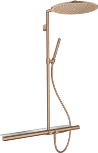 Termostatinė dušo sistema AXOR ShowerSolutions su 350 1jet lietaus dušo galva, šlifuoto raudono aukso spalvos (Brushed Red Gold)