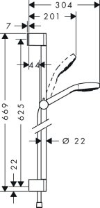 Dušo komplektas HANSGROHE Multi 110 / Unica C 65