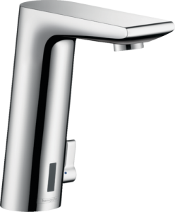 Bekontaktis praustuvo maišytuvas HANSGROHE Metris S 150, su temperatūros reguliavimu, maitinimas iš elektros tinklo