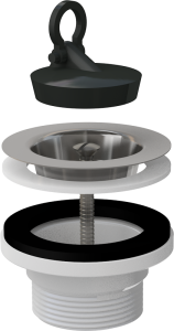 Plautuvės sifono ventilis Alcadrain A33, 6/4", DN70, su nerūdijančio plieno grotelėmis