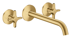 Praustuvo maišytuvas AXOR One 220 mm, 3 dalių, iš sienos, šlifuoto aukso spalvos (Brushed Gold Optic)