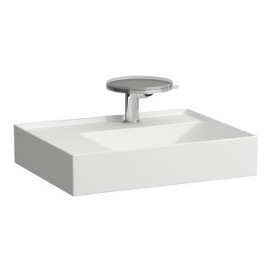 Praustuvas Laufen KARTELL 600x460x120 mm, platus kraštas kairėje, 2 angos maišytuvui, be perlajos