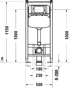 Rėmas WC potinkinis 500x126 Durasystem Basic su tvirtinimais