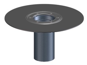 Uždedamas paaukštinimo elementas su flanšu d110mm/H80mm, polimerbetonio gembe, bituminiu flanšu