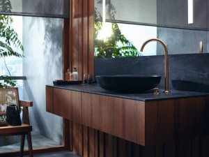 Praustuvo maišytuvas AXOR One Select 260, 2 dalių, su paspaudžiamu (push-open) dugno vožtuvu, nerūdijančio plieno spalvos (Stainless Steel Optic)