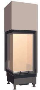 Plieninis židinio ugniakuras SCHMID EKKO L 45(45)80 H (510 x 1565 x 530); 3,2-7,1kW