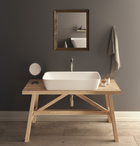 Praustuvas QUADRO ON 555x335, H125, silkstone, Matte CaffeLatte spalva