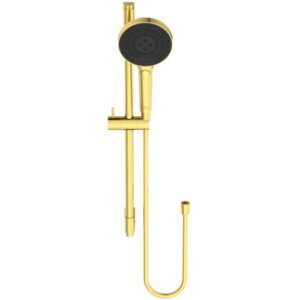 Dušo komplektas SOLOS, 3 funkcijų rankinis dušas, 1750 žarna, 600mm aukštis, spalva - Brushed Gold