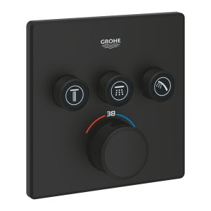 Dalis dekoratyvinė potinkinio dušo/vonios termostatinio maištytuvo Grohe GRT SmartControl 3 funkcijų matinė juoda spalva  (Phantom Black)  
