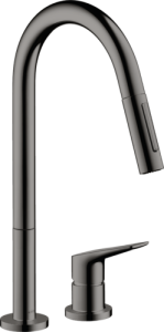 Plautuvės maišytuvas AXOR Citterio M 220, 2 dalių, su ištraukiama galvute, poliruoto juodo chromo spalvos (Polished Black Chrome)