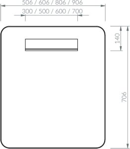 Veidrodis Strip 500x700 juodas LED apšvietimas
